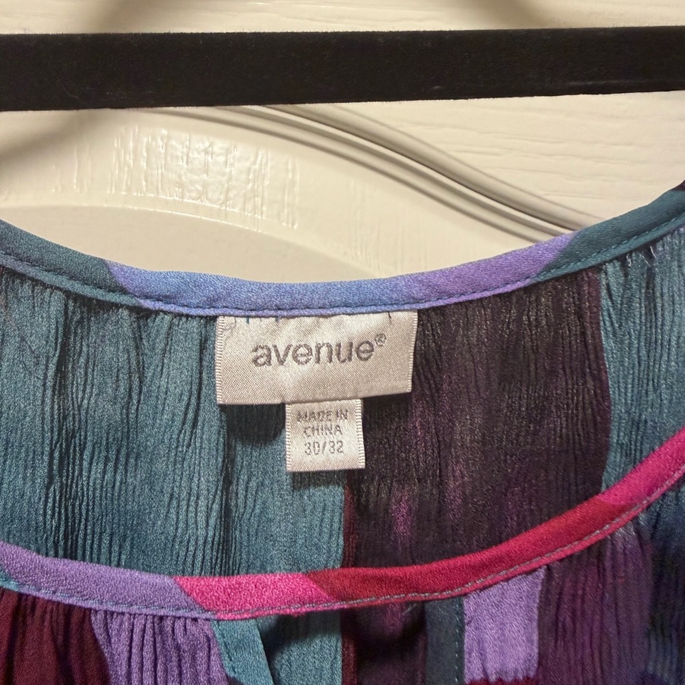 Avenue Multicolor Patchwork Blouse - image 2